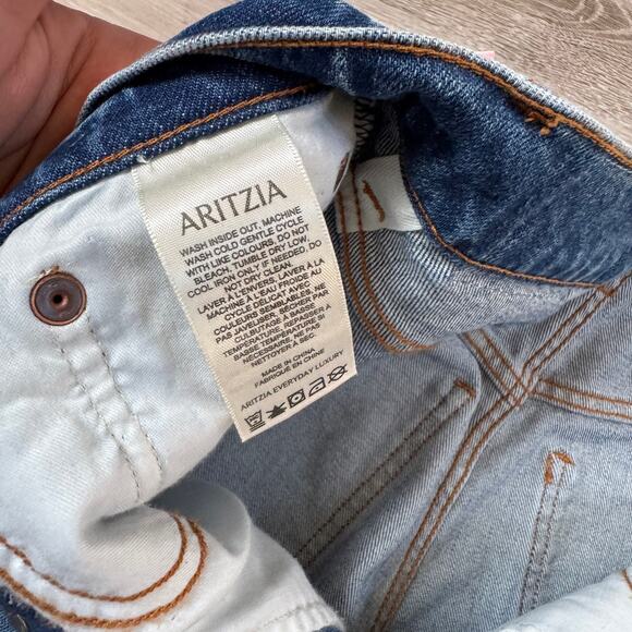 NWT Denim Forum Arlo High Rise Straight Jeans Blue 27 Y2K 90s - Picture 7 of 11